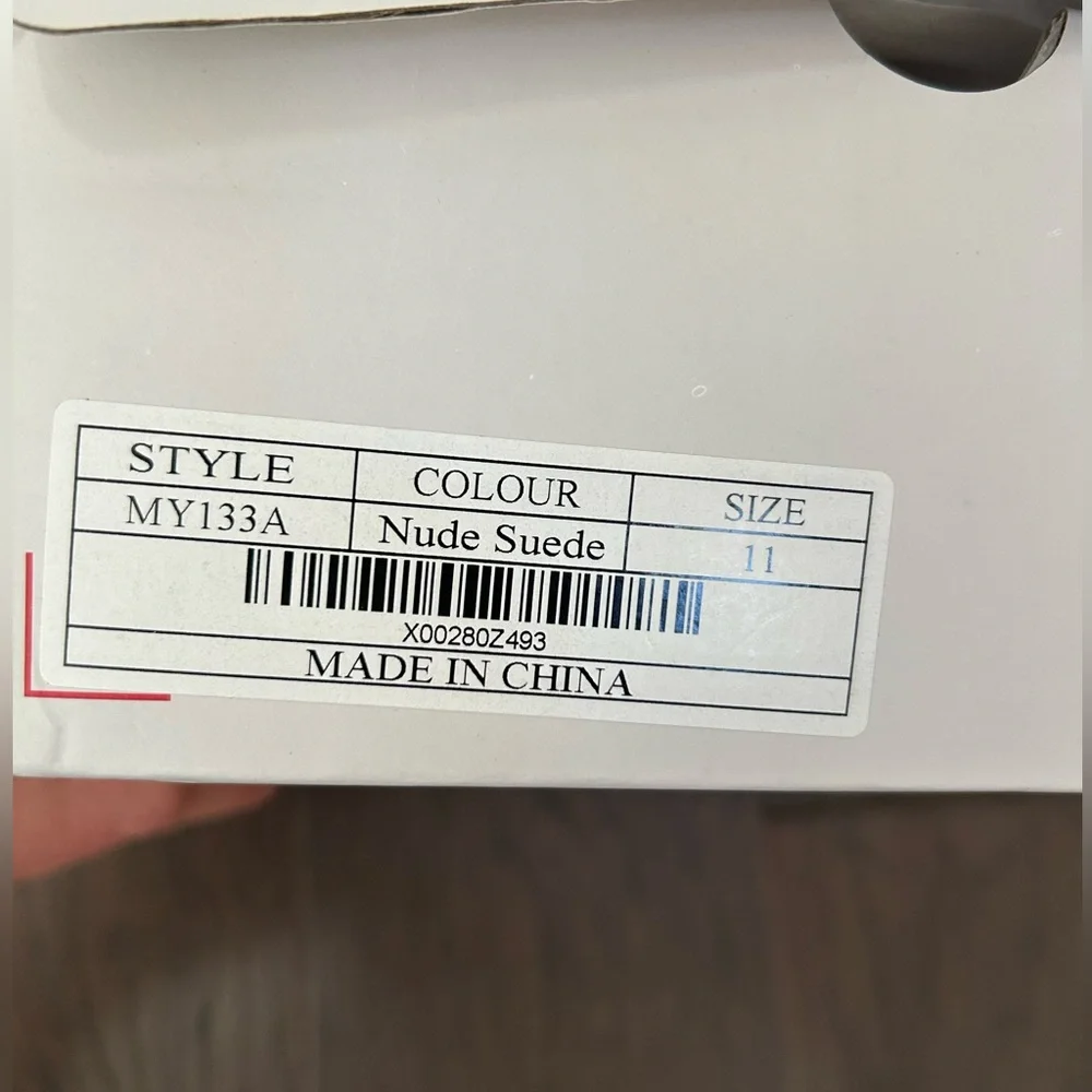 Vostey Milan Heels Tan/Nude Suede Ankle Strap Shoes size 11 NWT - Picture 10 of 10